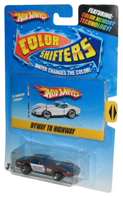 Hot Wheels Color Shifters (2009) Police Byway To Highway '81 Corvette Stingray Toy Car