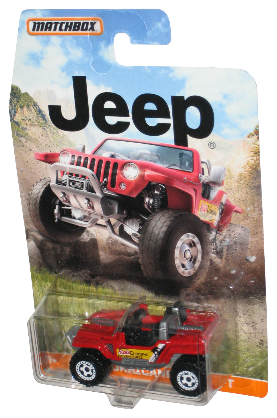 Matchbox Jeep Hurricane Concept (2014) Red Rick's Climbing Adventures Toy Car