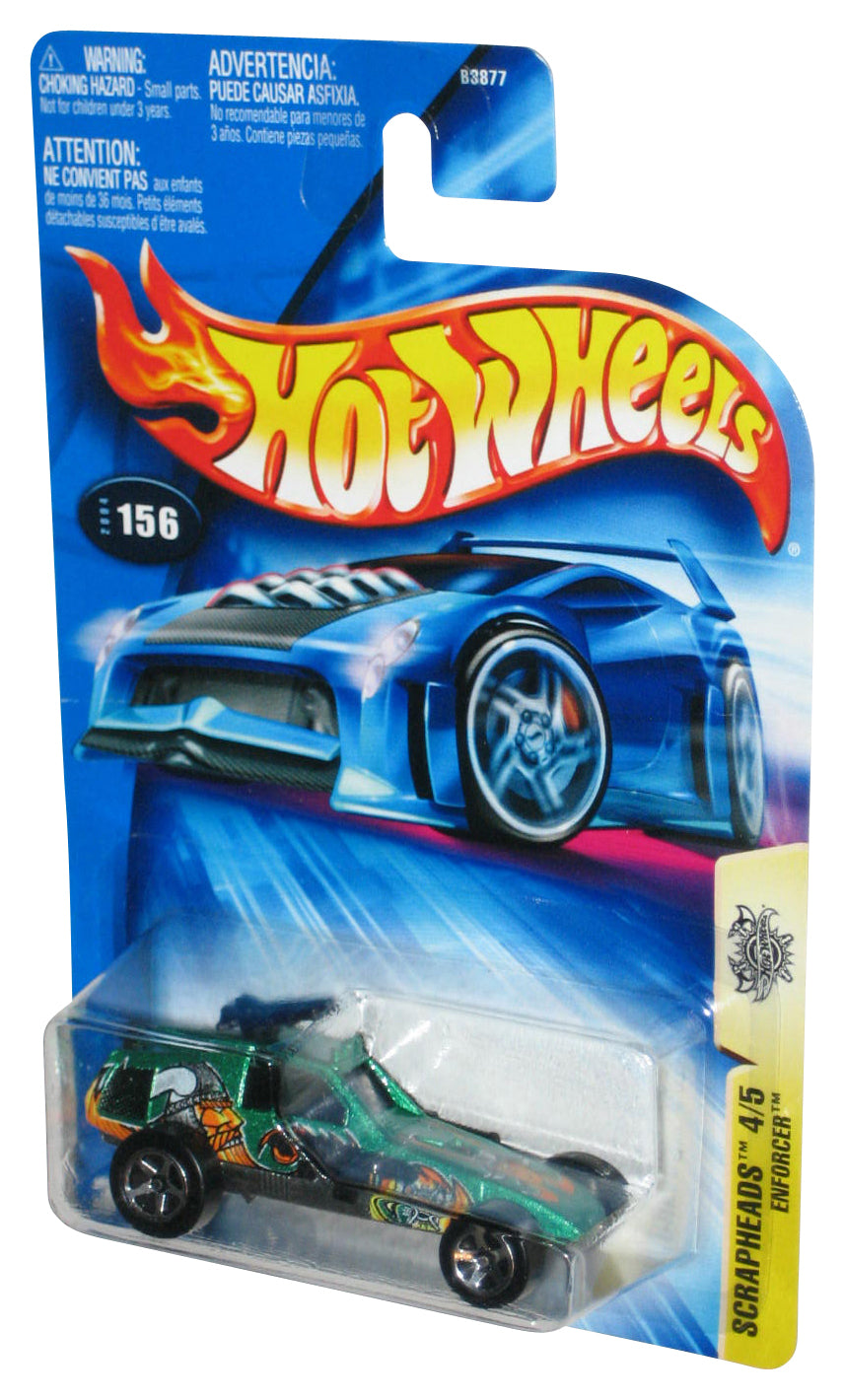 Hot Wheels Scrapheads 4/5 (2004) Mattel Green Enforcer Toy Car #156