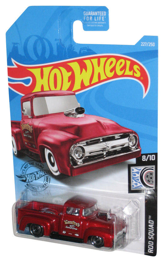 Hot Wheels Rod Squad 8/10 (2017) Red Custom '56 Ford Truck Toy 227/250