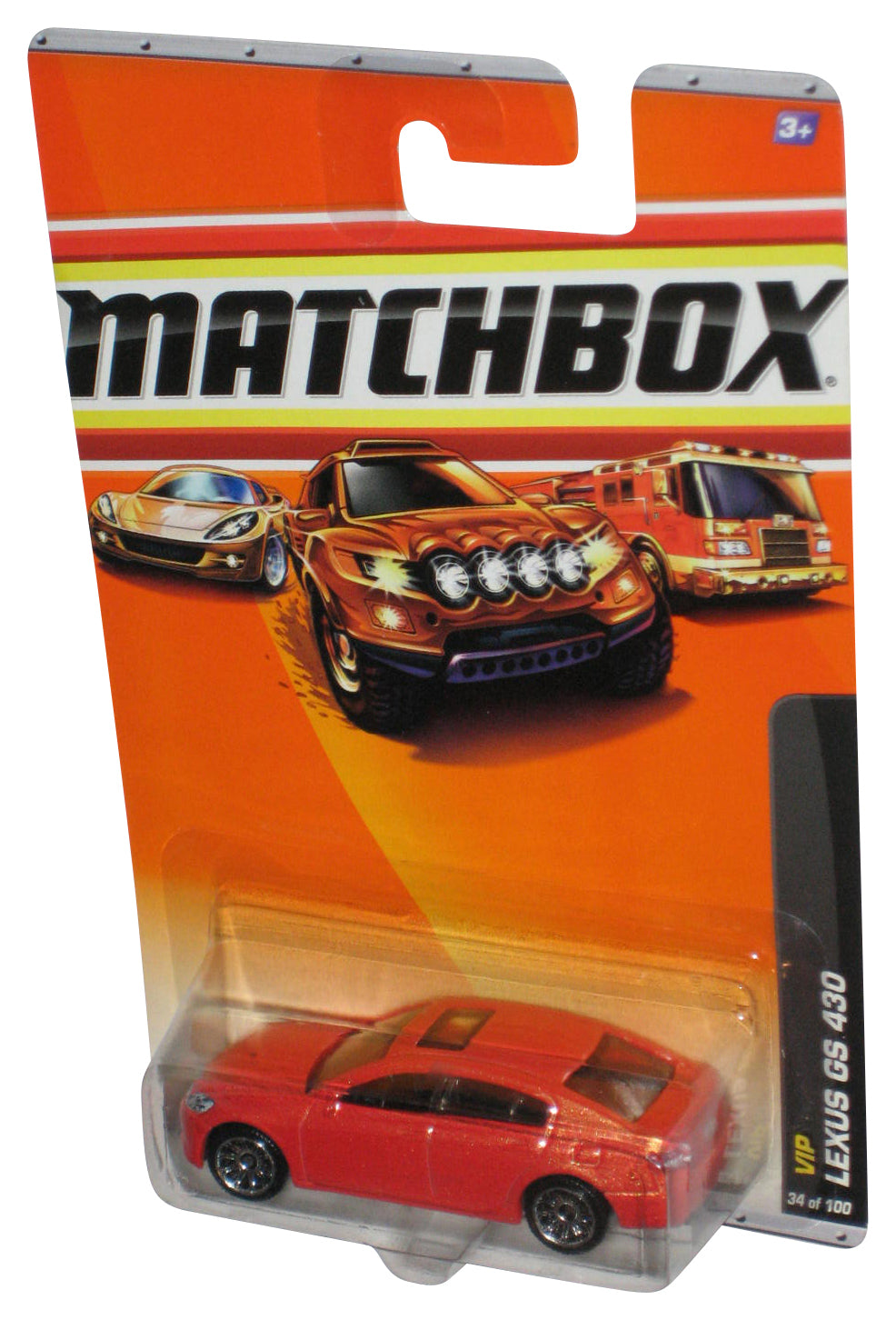 Matchbox VIP (2009) Mattel Orange Lexus GS 430 Toy Car 34/100