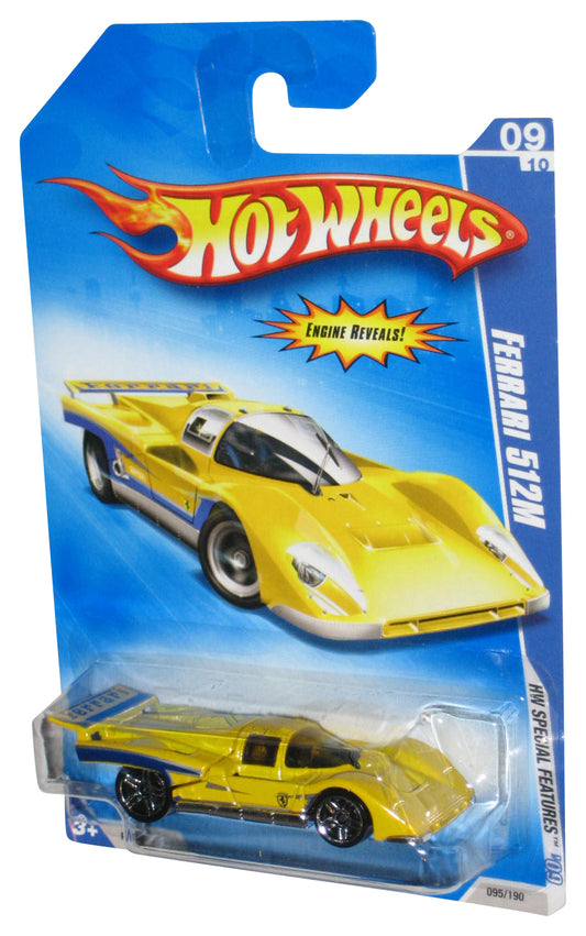 Hot Wheels HW Special Features '09 Yellow Ferrari 512M Toy Car 095/190 - (Engine Reveals)
