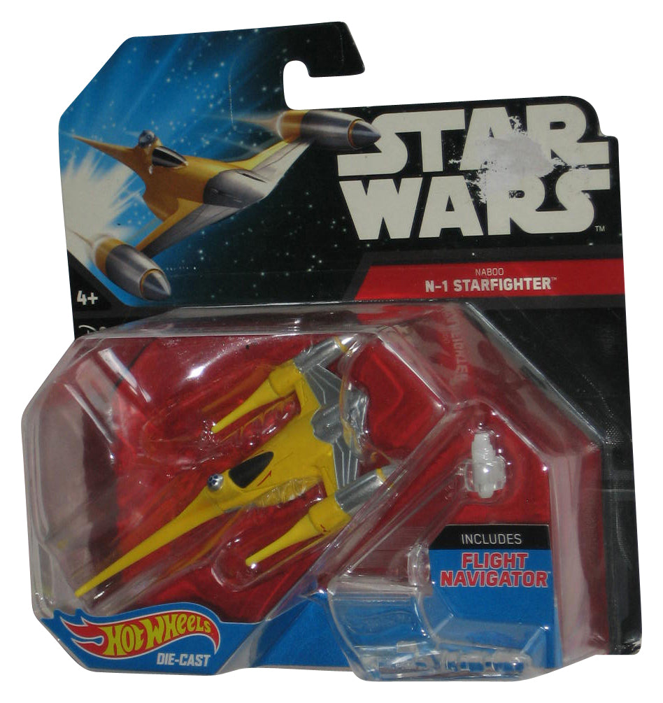 Star Wars Hot Wheels (2014) Starship Naboo N-1 Starfighter Vehicle Toy - (Card Small Tear)