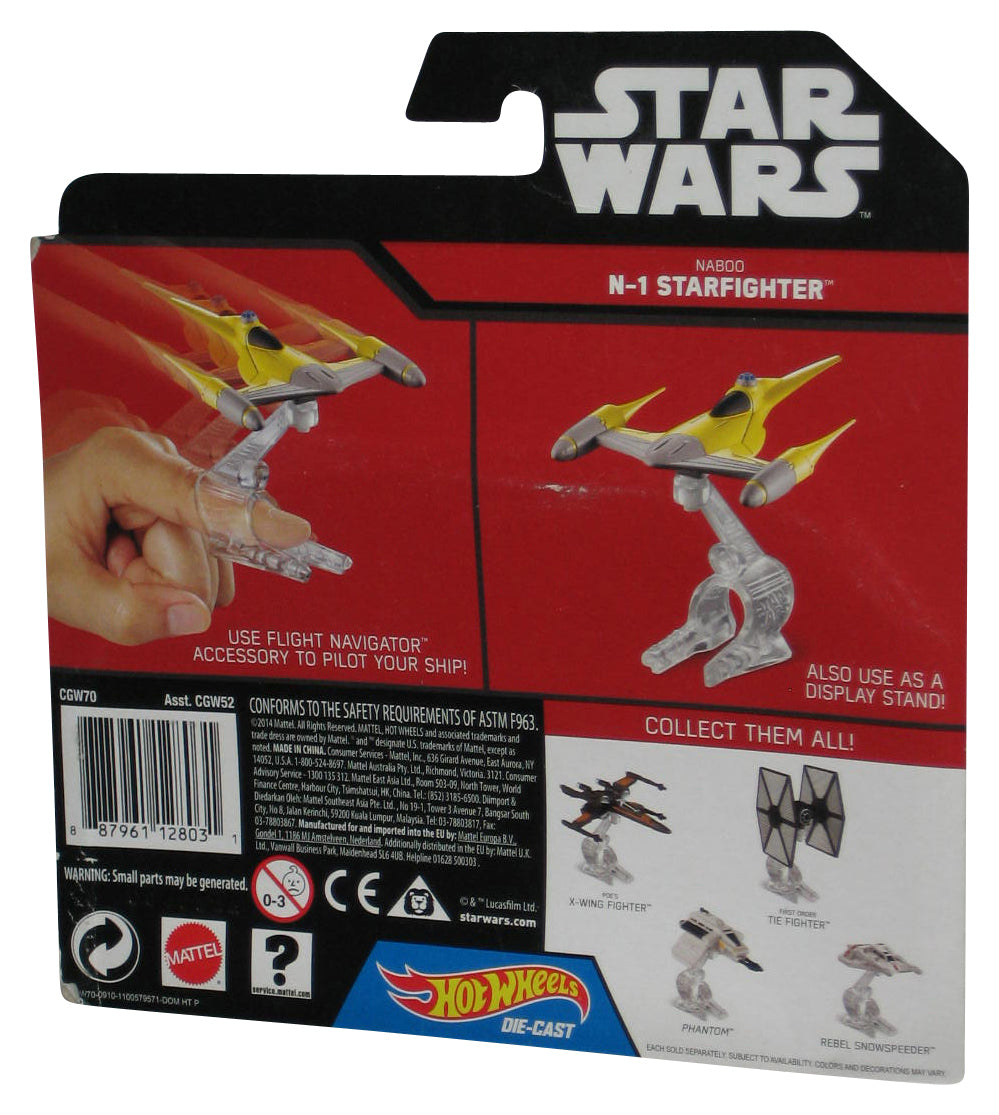 Star Wars Hot Wheels (2014) Starship Naboo N-1 Starfighter Vehicle Toy - (Card Small Tear)
