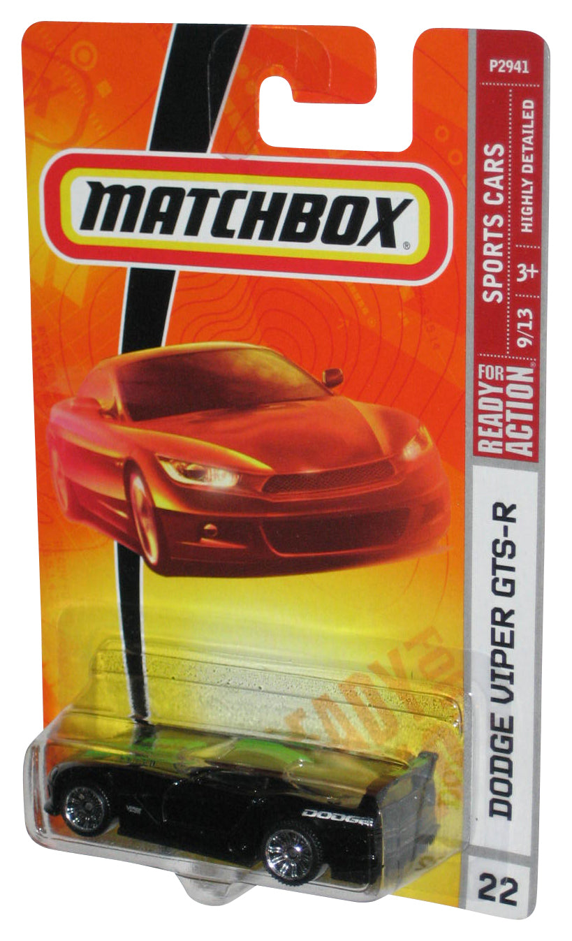Matchbox Sports Cars 9/13 (2008) Mattel Black Dodge Viper GTS-R Toy Car #22