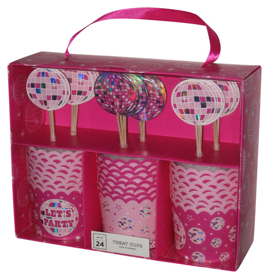 Elem Designs Let's Party! Treat Cups And Toppers Pink Box Set of 24