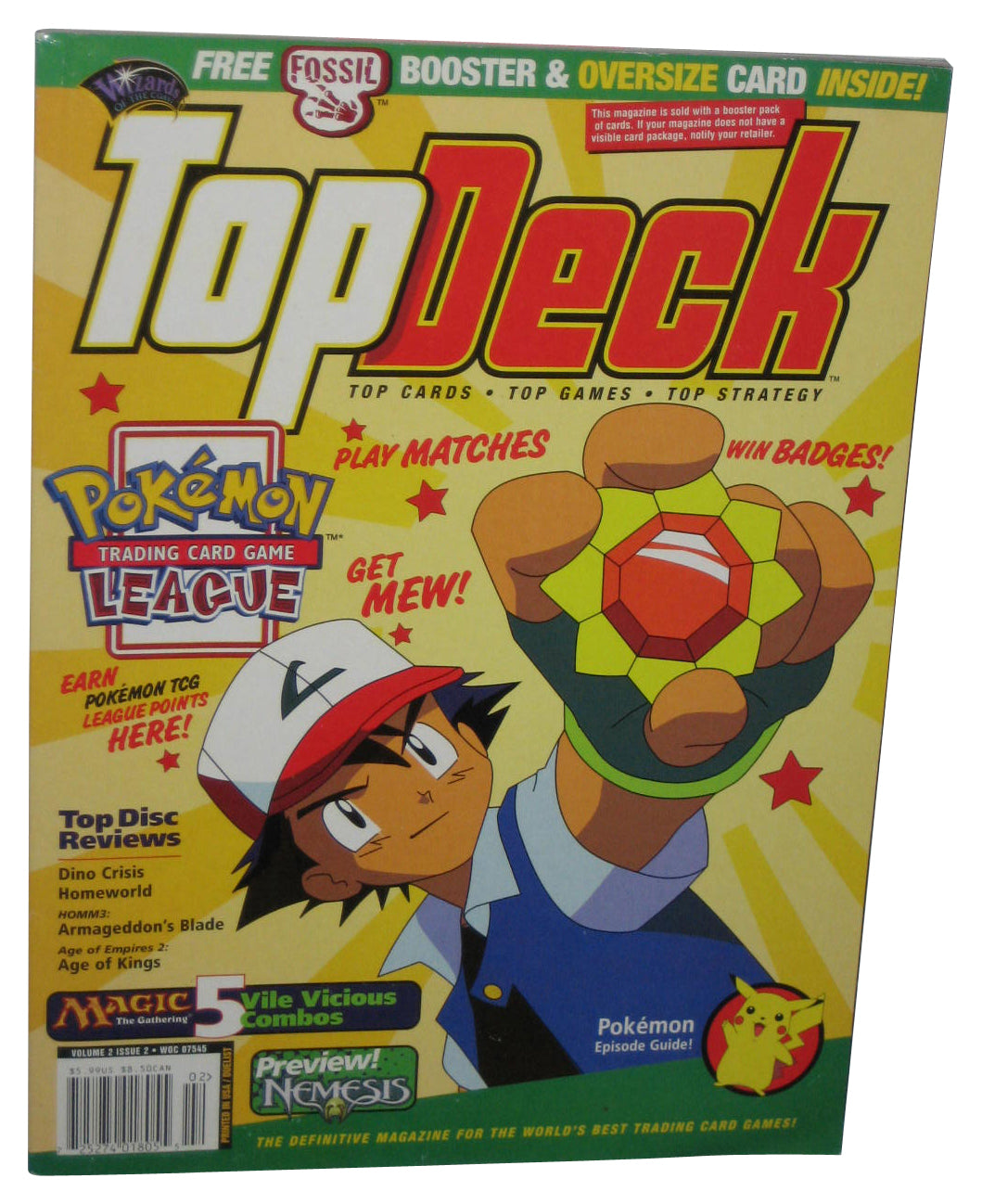 Top Deck Pokemon TCG League Wizards of The Coast February 2000 Magazine Book