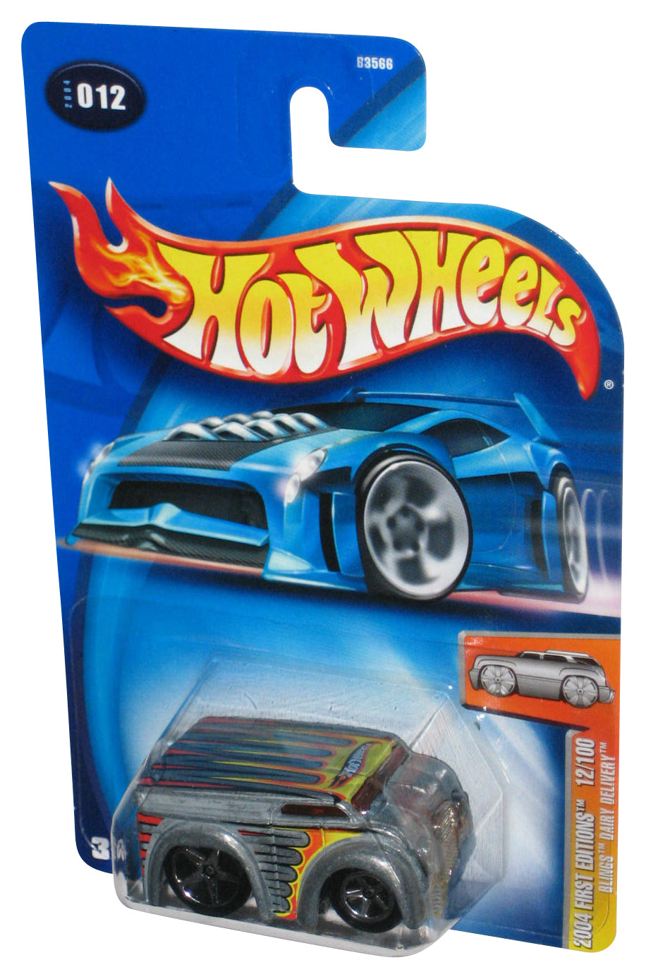 Hot Wheels 2004 First Editions 12/100 Blings Silver Dairy Delivery Toy Car #012