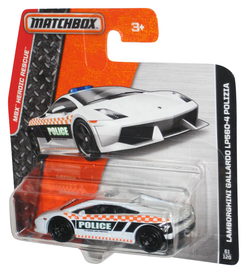 Matchbox MBX Heroic Rescue Lamborghini Gallardo LP560-4 Polizia White Car 61/120 - (Short Card)