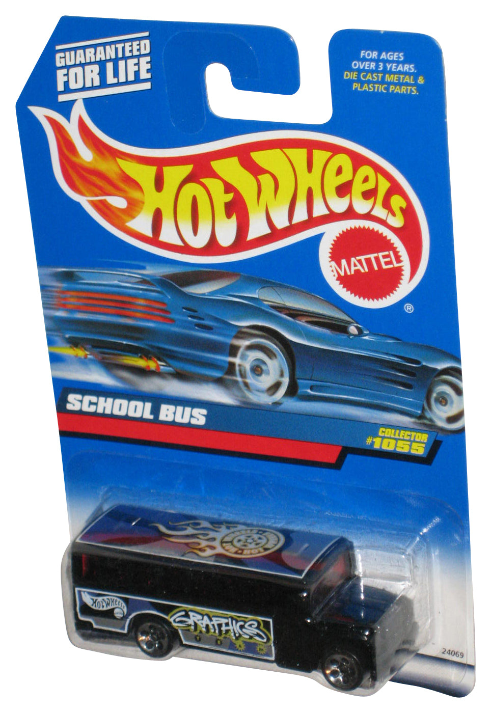 Hot Wheels School Bus (1998) Mattel Black Die-Cast Toy #1055
