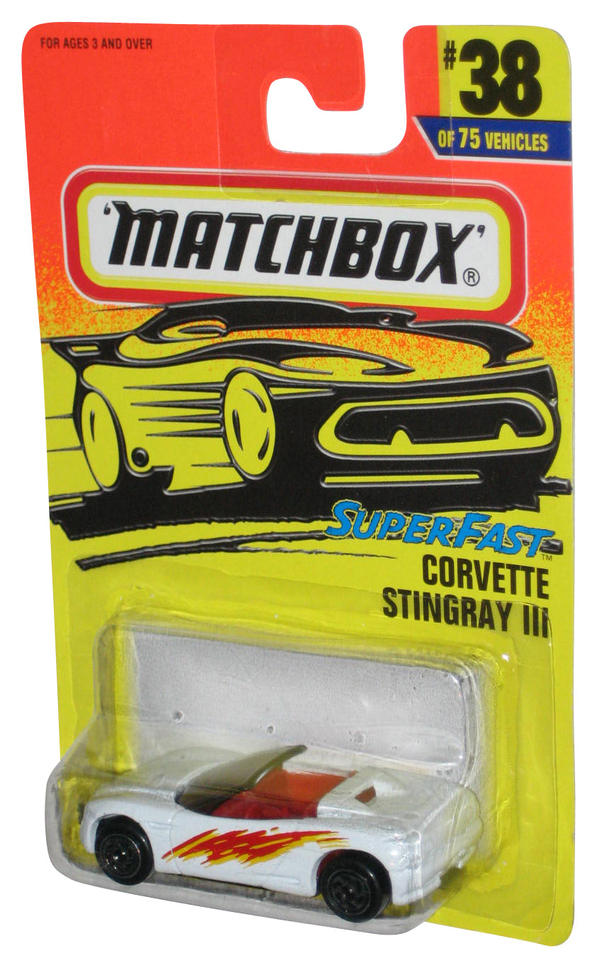 Matchbox Superfast (1996) White Corvette Stingray III Die-Cast Toy Car 38/75