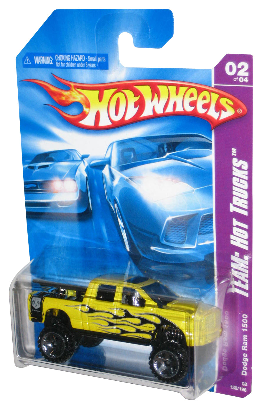 Hot Wheels Team Trucks 2/4 (2007) Yellow Dodge Ram 1500 Toy Truck 138/196