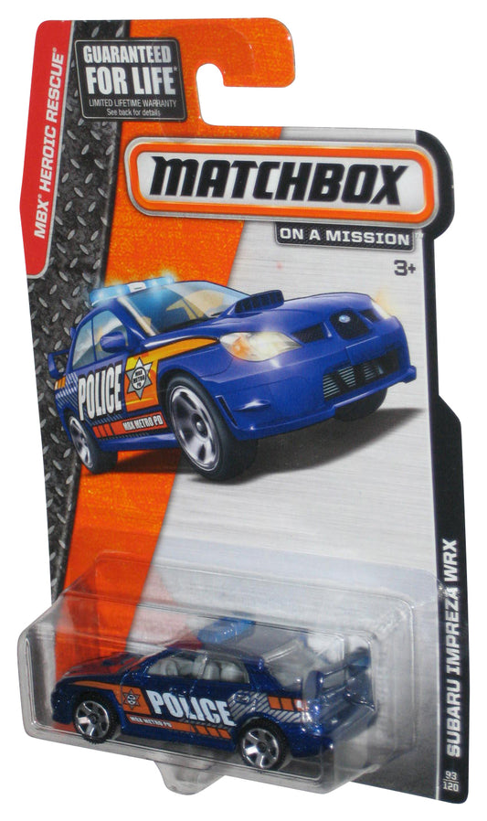 Matchbox MBX Heroic Rescue (2013) Blue Subaru Impreza WRX Toy Car 93/120