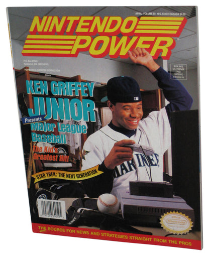 Nintendo Power April 1994 Vol. 59 Magazine Book w/ Poster & Cards - (Ken Griffey Jr. Cover)