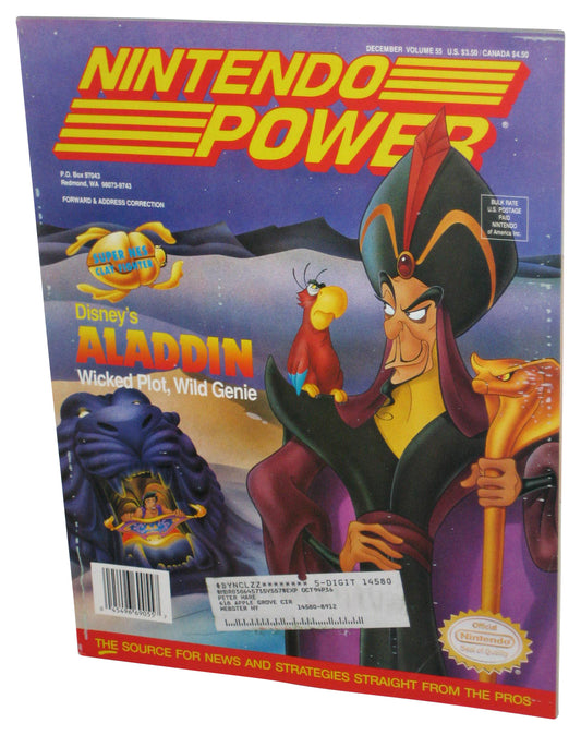 Nintendo Power December 1993 Vol. 55 Magazine Book w/ Poster & Cards - (Disney Aladdin Cover)