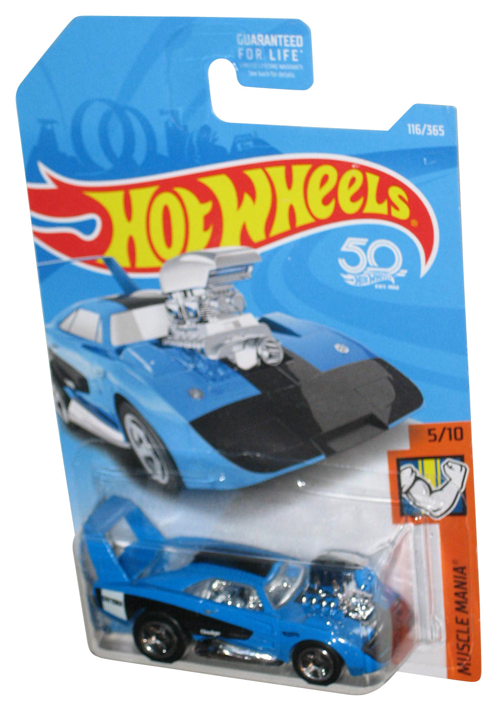 Hot Wheels Muscle Mania 5/10 (2017) Blue Dodge Charger Daytona Car 116/365