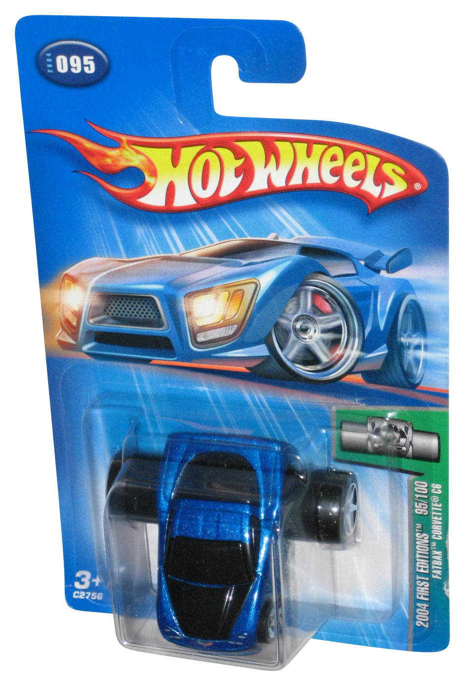 Hot Wheels 2004 First Editions Blue Fatbax Corvette C6 Toy Car #095