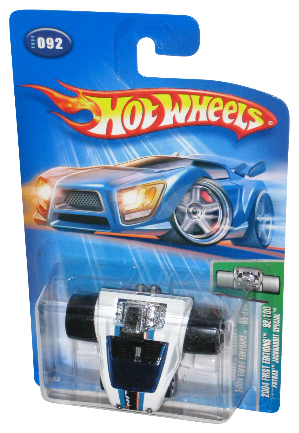 Hot Wheels 2004 First Editions 92/100 White Fatbax Jacknabbit Special Toy Car #092