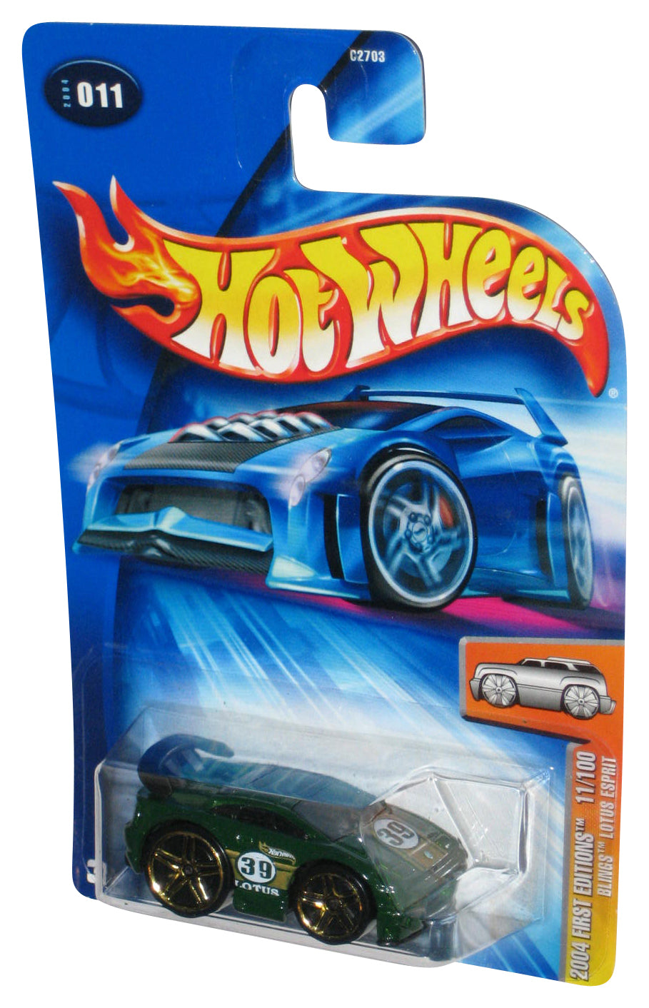 Hot Wheels 2004 First Editions 11/100 Blings Green Lotus Esprit Toy Car #011