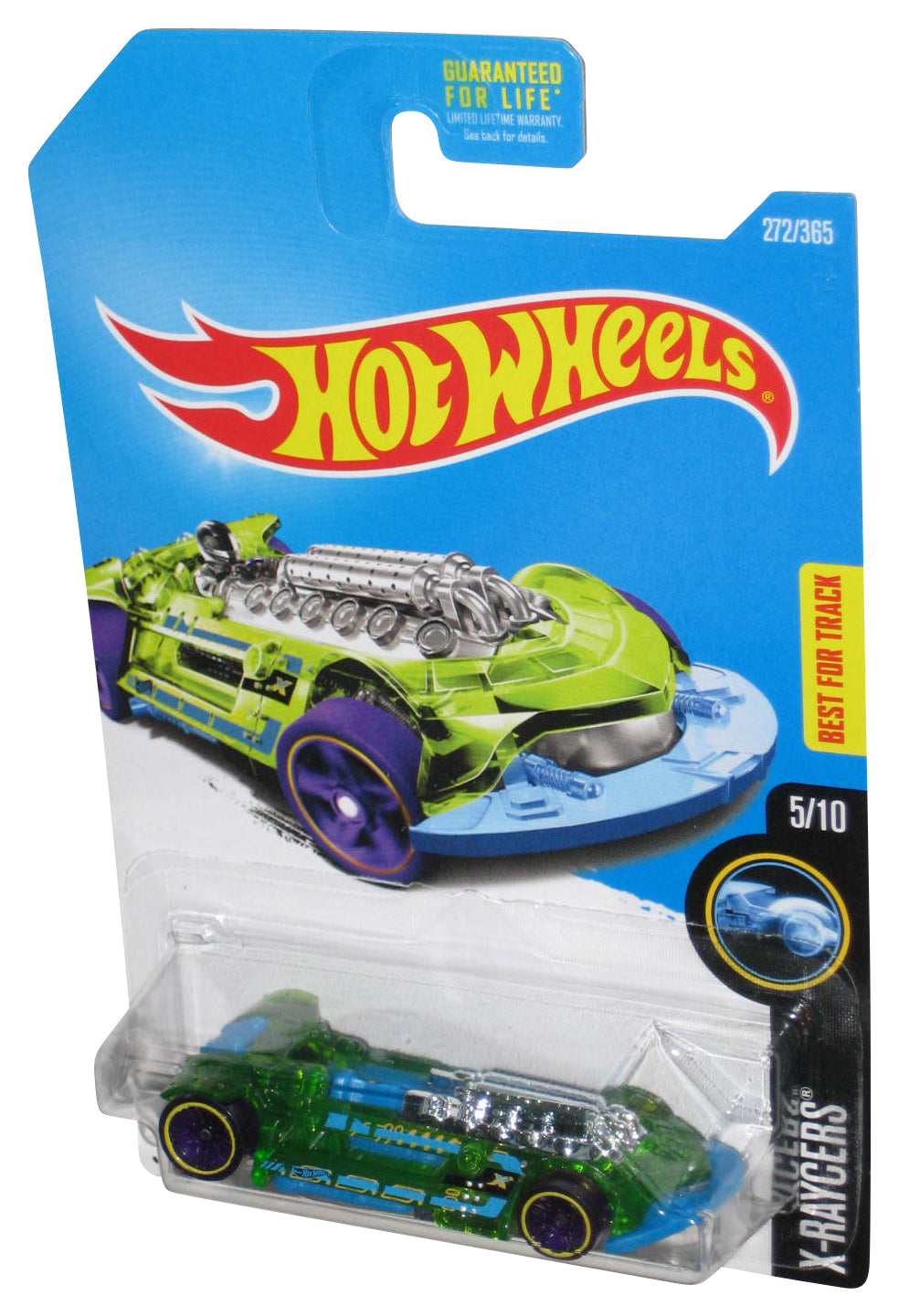 Hot Wheels X-Raycers 5/10 (2015) Blue & Green X-Steam Toy Car 272/365