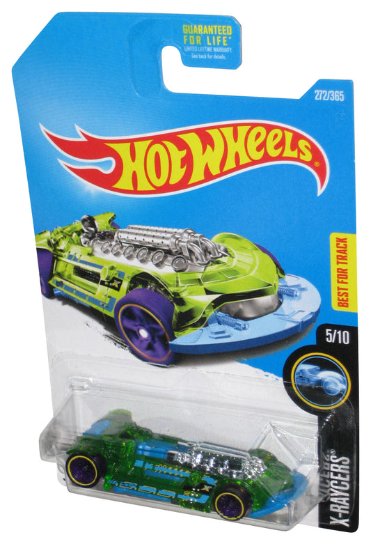 Hot Wheels X-Raycers 5/10 (2015) Blue & Green X-Steam Toy Car 272/365