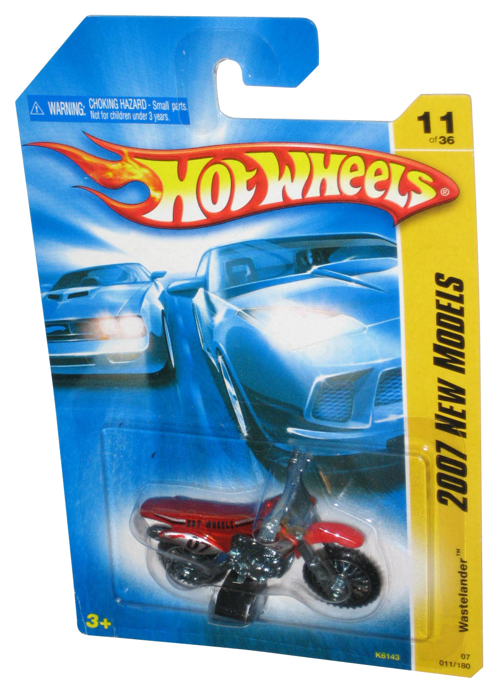 Hot Wheels 2007 New Models Red 11/36 Wastelander Toy Motorcycle Bike 011/180
