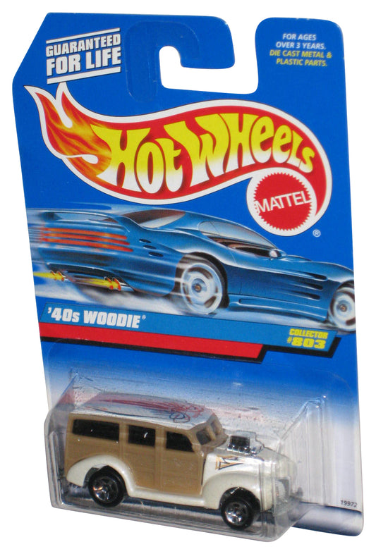 Hot Wheels Tan & White '40s Woodie (1997) Mattel Collector Toy Car #803