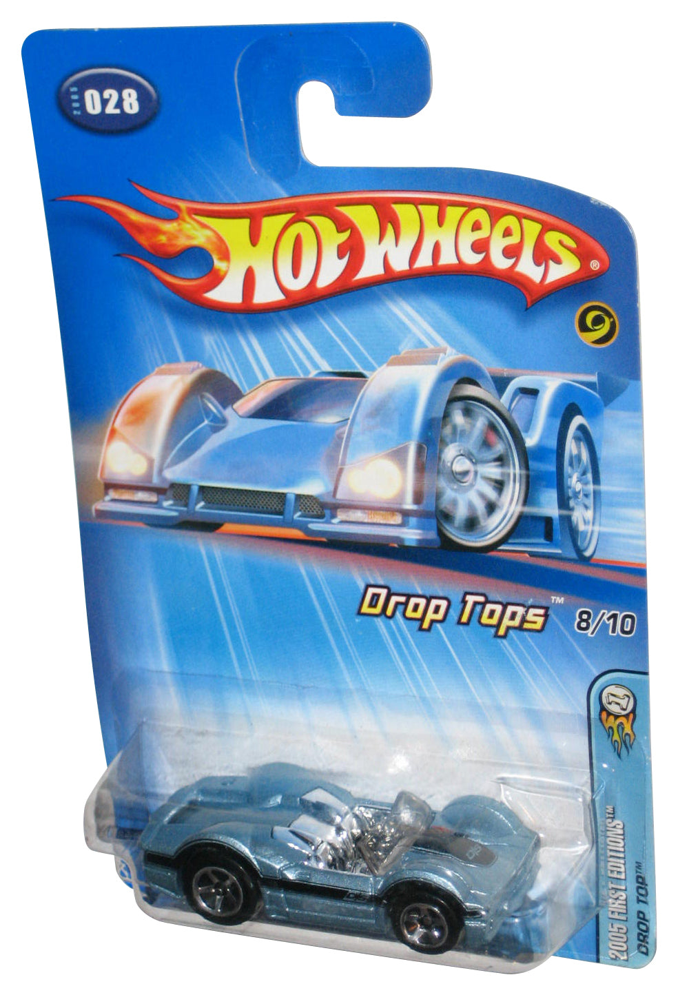 Hot Wheels 2005 First Editions Tops 8/10 (2005) Blue Drop Top Toy Car #028