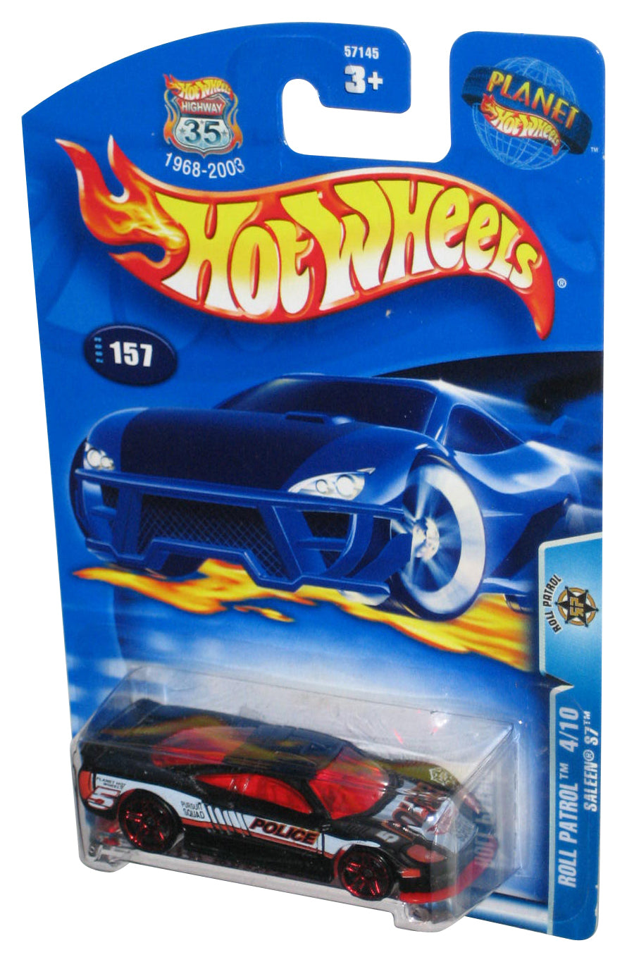 Hot Wheels Roll Patrol 4/10 (2003) Black Police Saleen S7 Toy Car #157