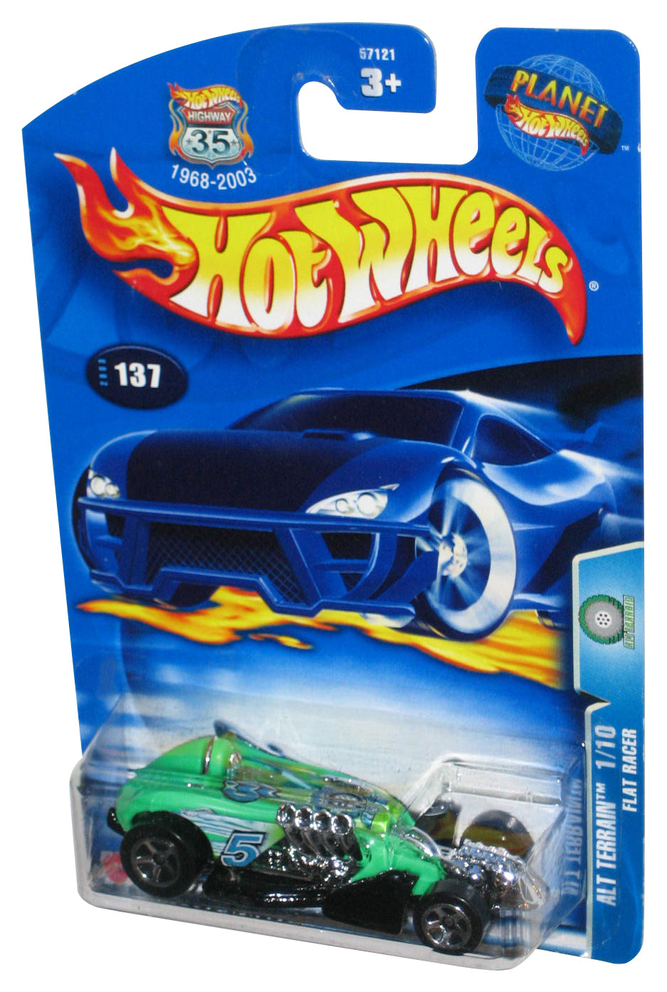 Hot Wheels Alt Terrain 1/10 (2003) Green Flat Racer Toy Car #137