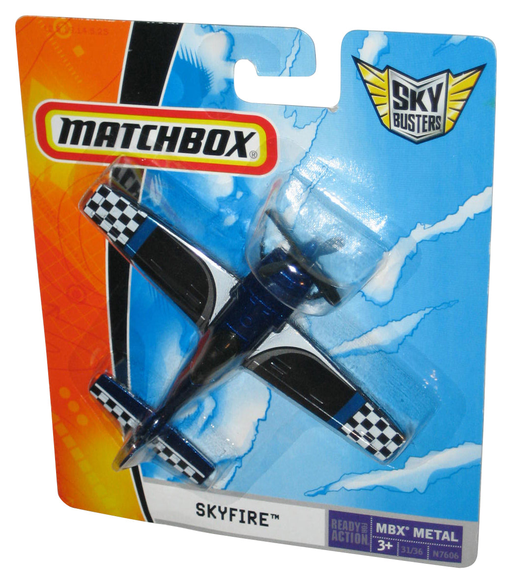Matchbox Sky Busters (2008) Skyfire Blue MBX Metal Toy Plane