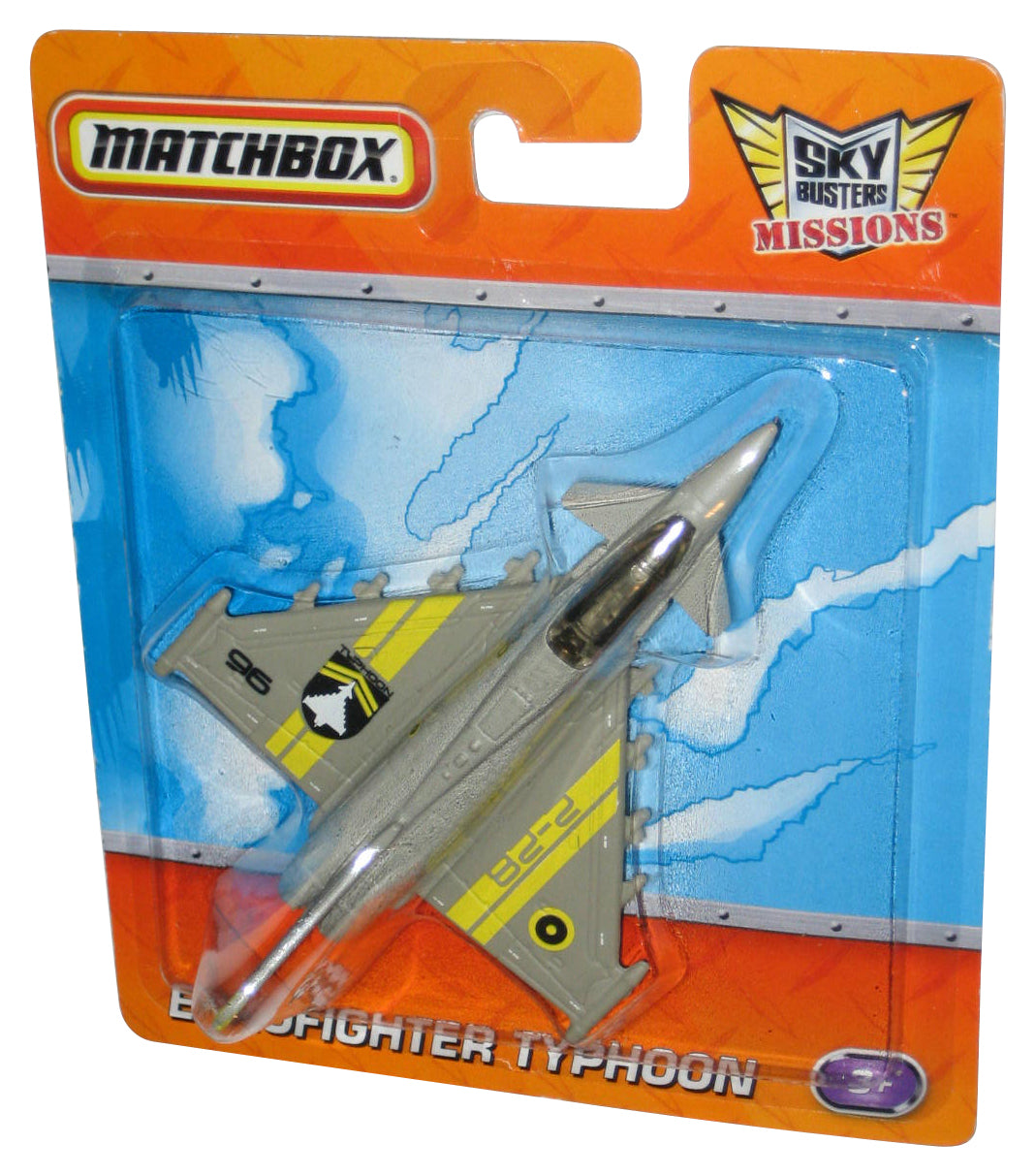 Matchbox Sky Busters Missions (2011) Eurofighter Typhoon Gray & Yellow Toy Plane