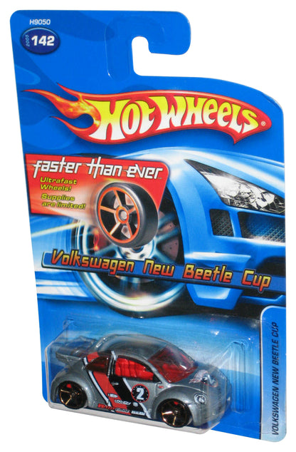 Hot Wheels Volkswagen New Beetle Cup (2005) Mattel Silver Toy Car #142 - (Faster Than Ever Card)