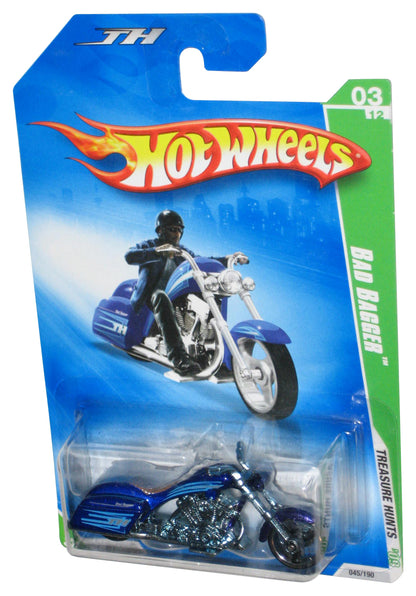Hot Wheels Treasure Hunts 03/12 (2009) Blue Bad Bagger Motorcycle Toy Bike 045/190