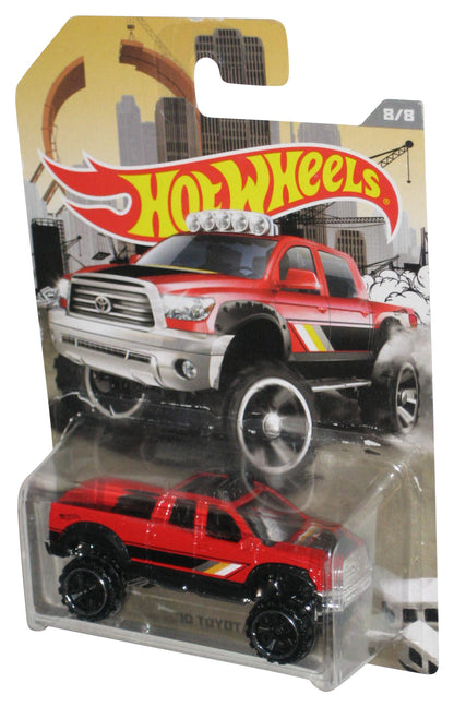 Hot Wheels Red '10 Toyota Tundra (2015) Mattel Die-Cast Toy Truck 8/8 - (Plastic Loose From Card)