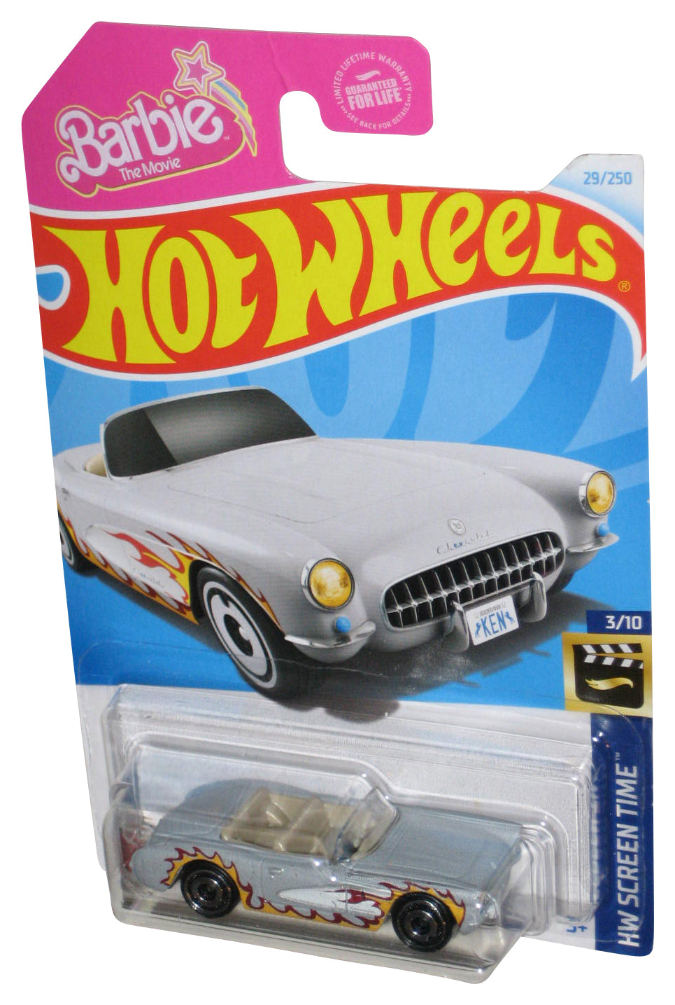 Hot Wheels HW Screen Time 3/10 Barbie The Movie (2021) Gray 1956 Corvette Toy Car 29/250