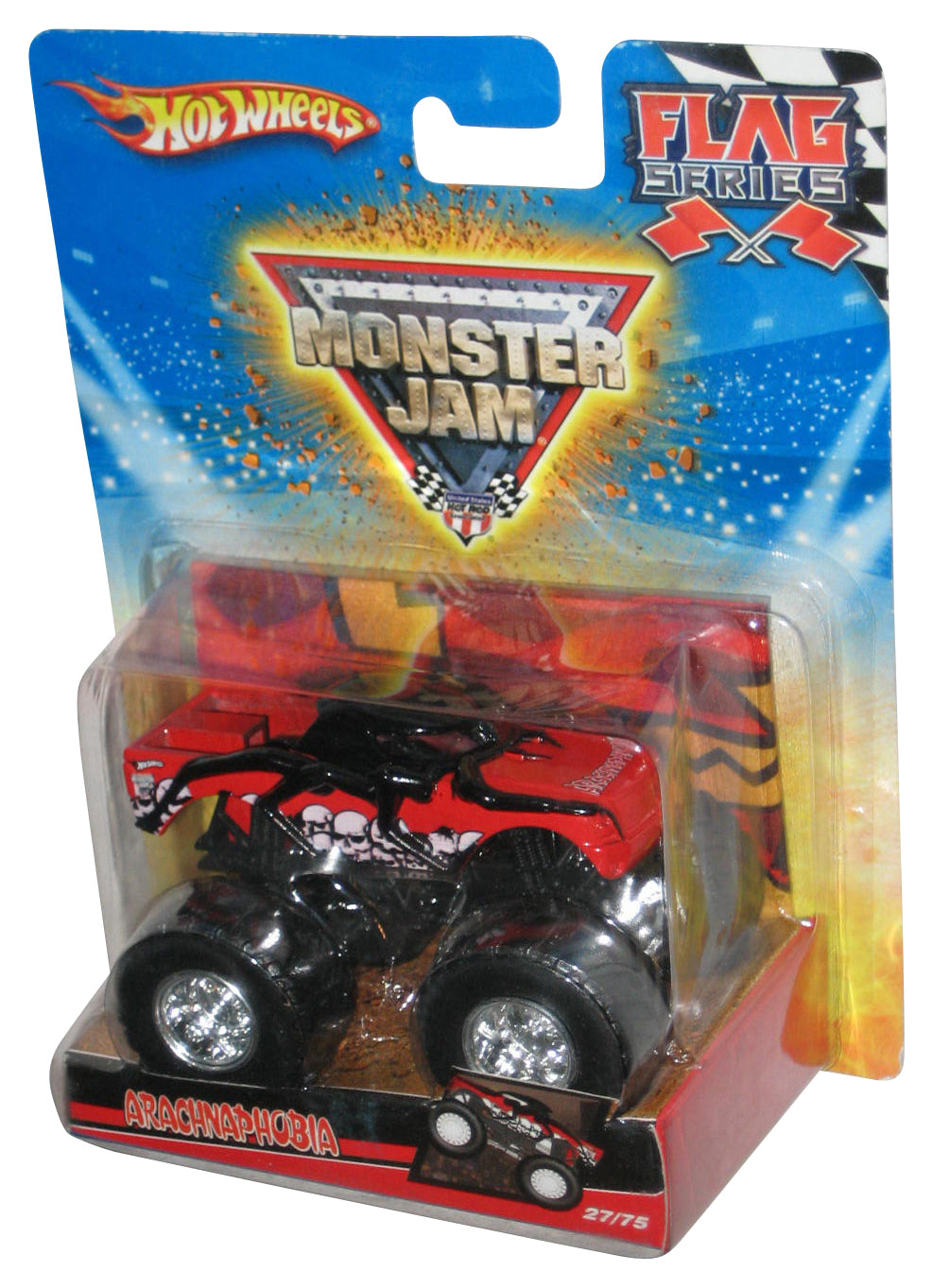 Hot Wheels Monster Jam Flag Series (2009) Red Arachnaphobia Toy Truck 27/75