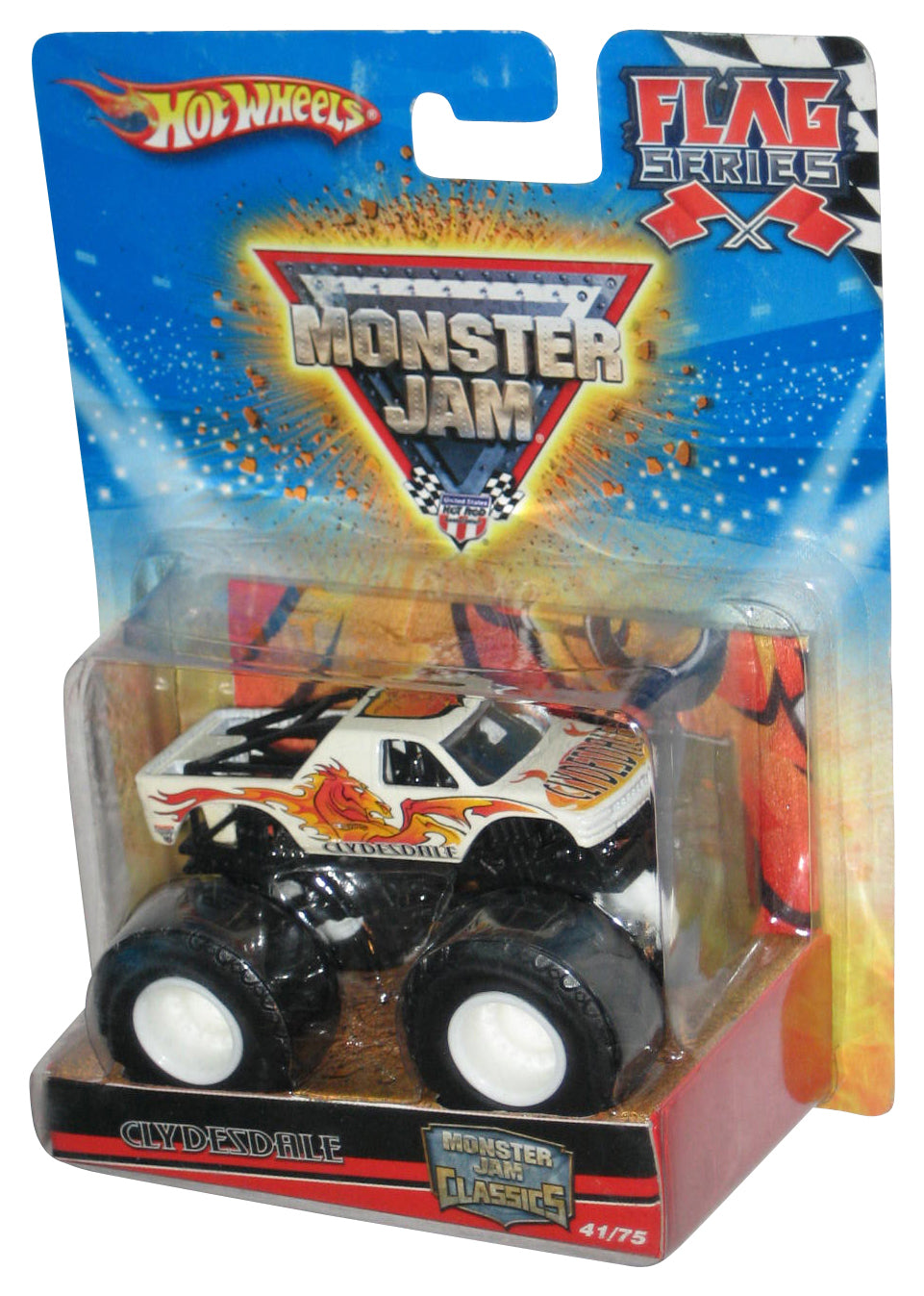 Hot Wheels Monster Jam Classics (2009) Flag Series Clydesdale White Toy Truck 41/75