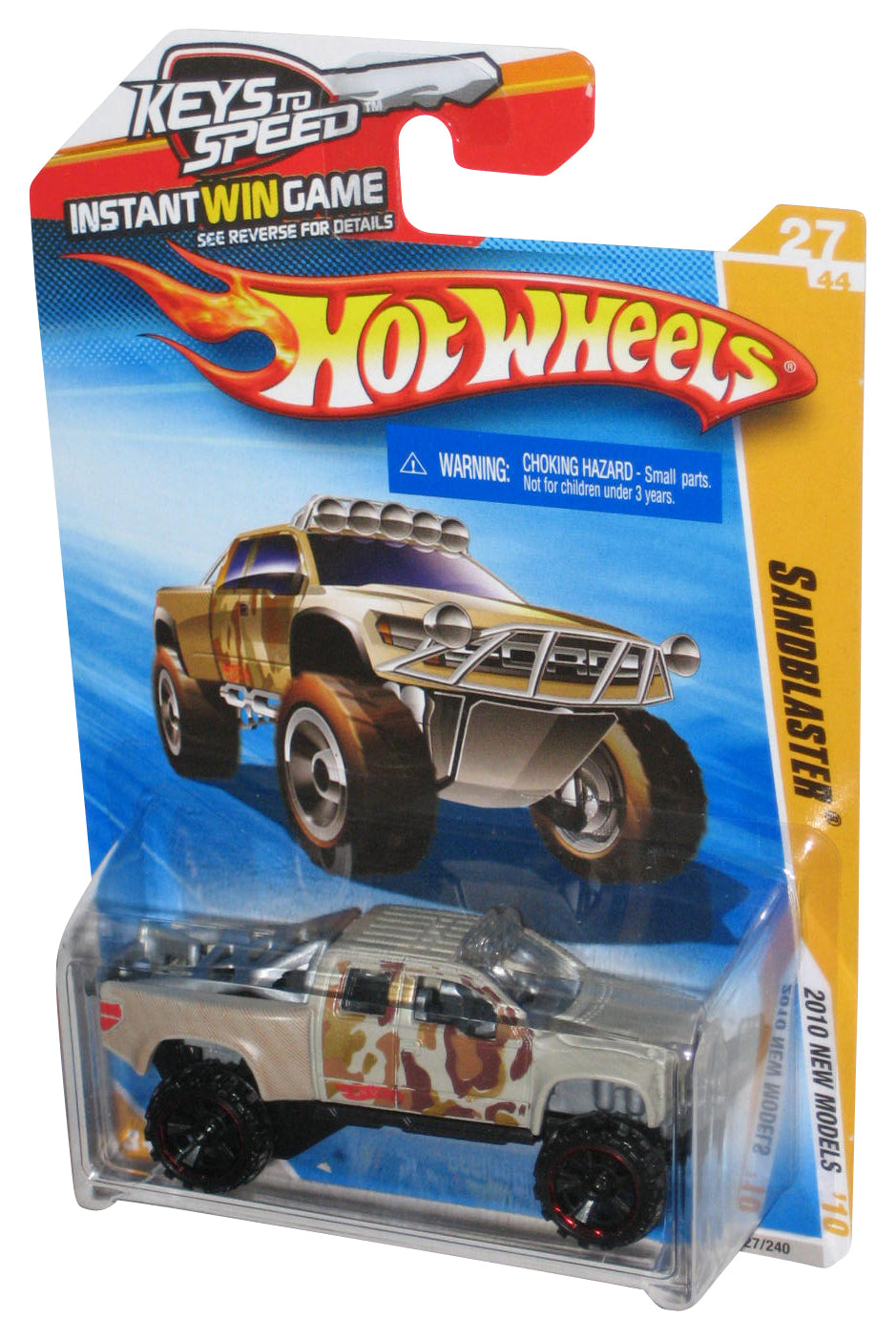Hot Wheels 2010 New Models 27/44 Tan Sandblaster Toy Car 027/240 - (Keys To Speed Card)