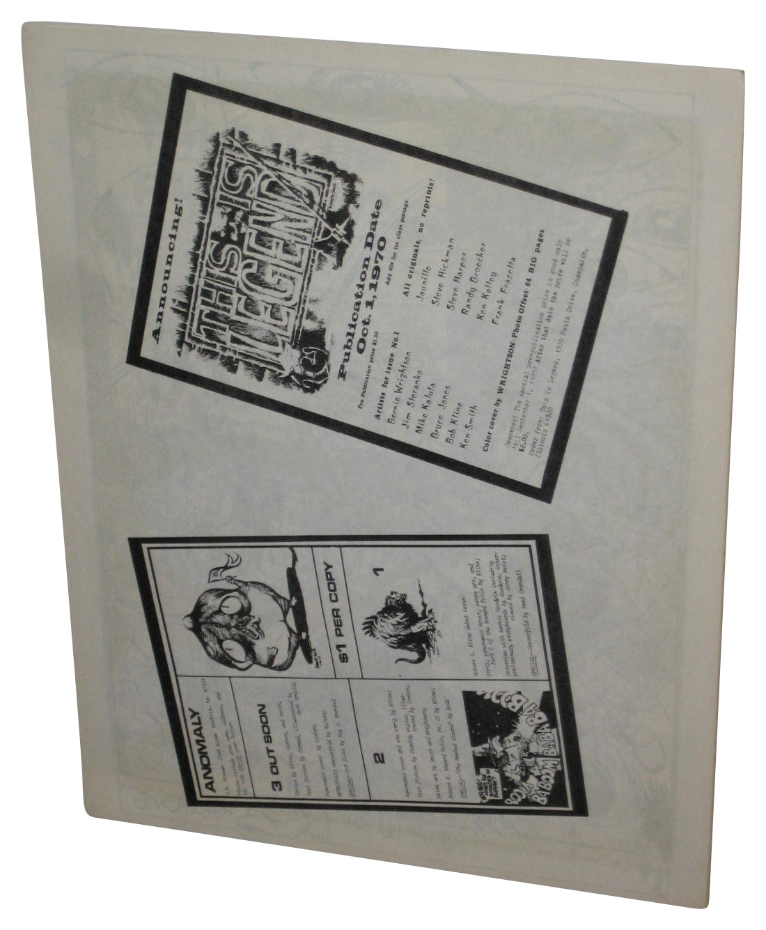 Fanzine I'll Be Damned #1 1970 Limited Edition 1000 Paperback Book - (Frazetta Vaughn Bode Kaluta Jeff Jones)