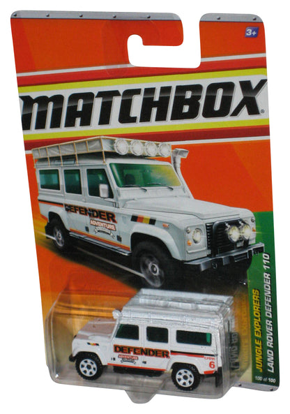 Matchbox Jungle Explorers (2010) White Land Rover Defender 110 Toy 100/100