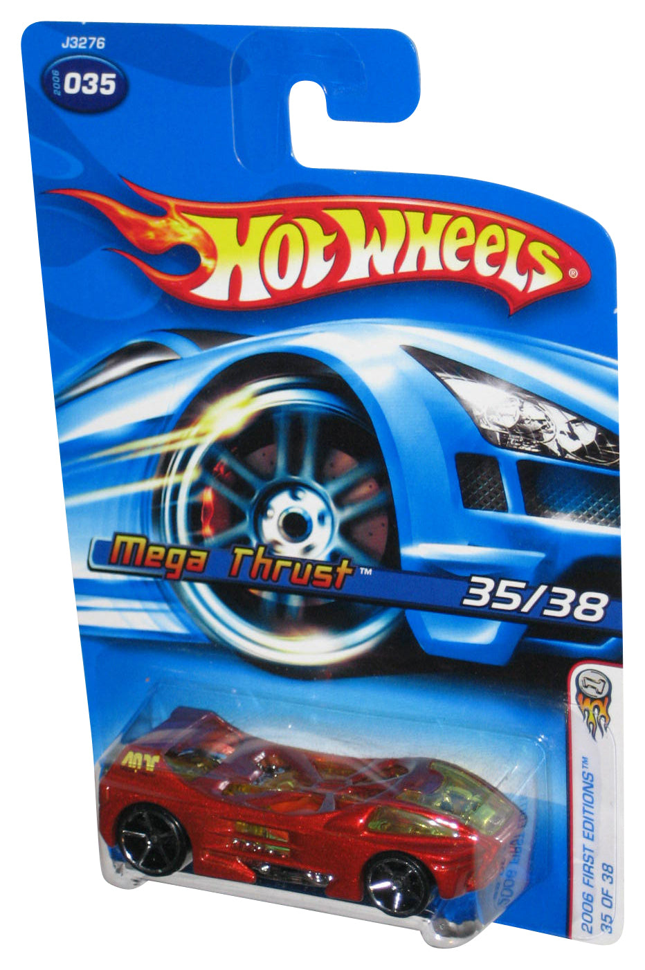 Hot Wheels 2006 First Editions 35/38 Red Mega Thrust Car Toy #035