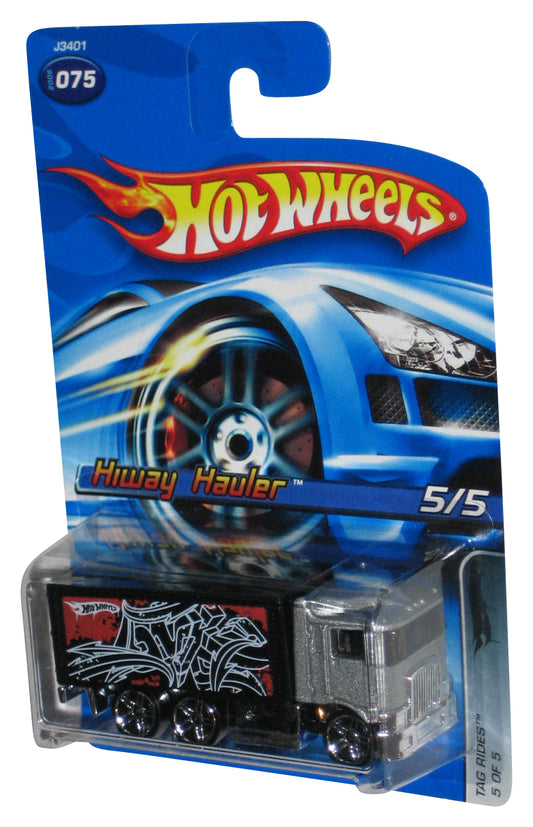 Hot Wheels Tag Rides Hiway Hauler 5/5 (2006) Black & Silver Toy Truck #075