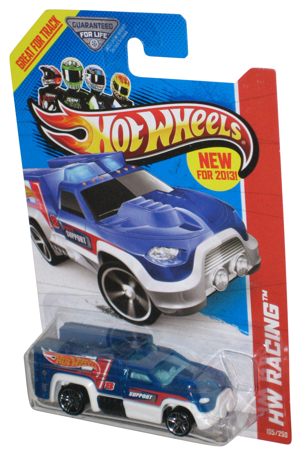 Hot Wheels HW Racing (2013) Blue Race Support Rescue Duty Toy Car 105/250