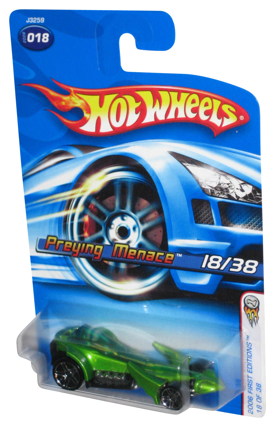 Hot Wheels 2006 First Editions 18/38 Green Preying Menace Toy Car #018
