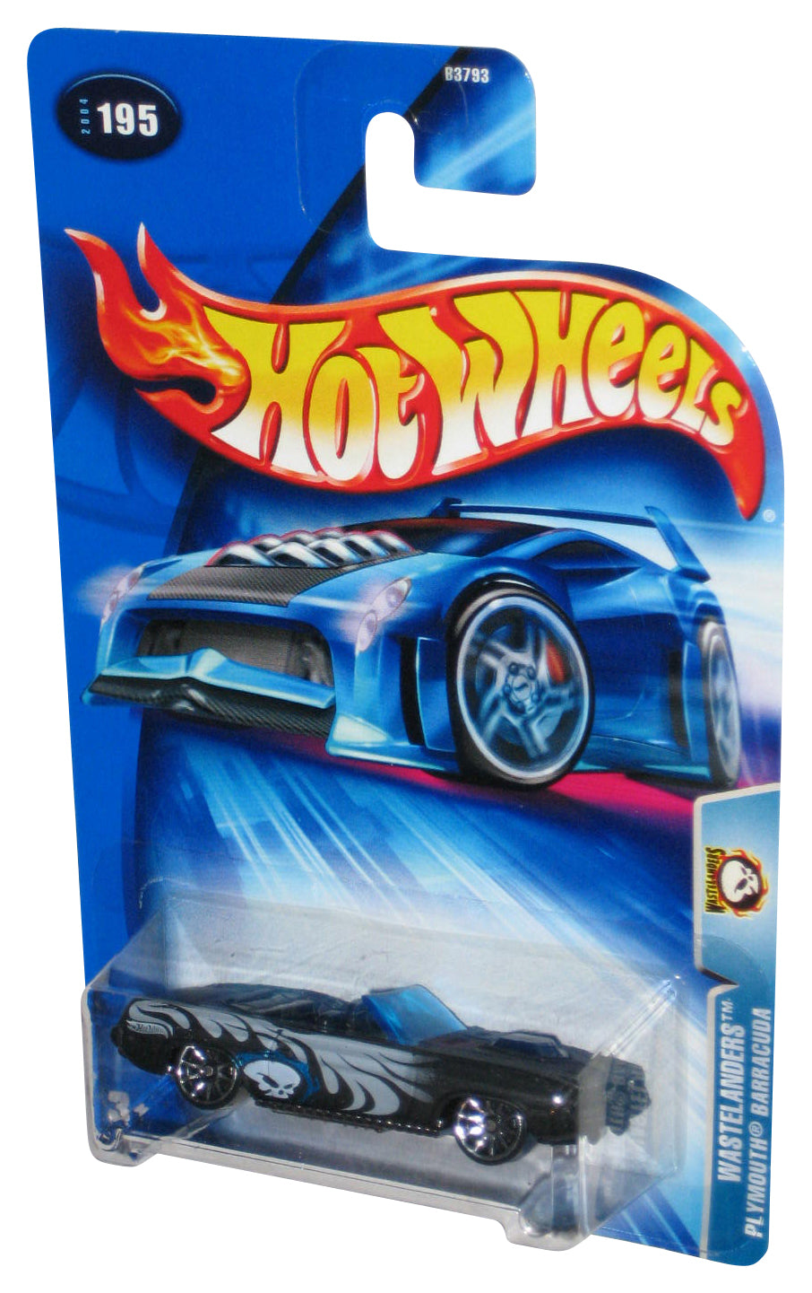 Hot Wheels Wastelanders (2004) Black Plymouth Barracuda Toy Car #195