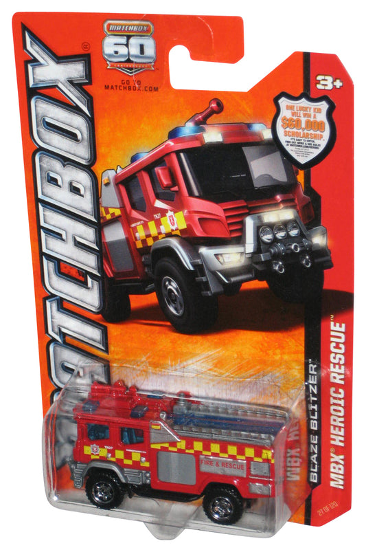 Matchbox MBX Heroic Rescue (2012) Red Blaze Blitzer Toy Truck 27/120 - (Expired Scholarship Contest Card)