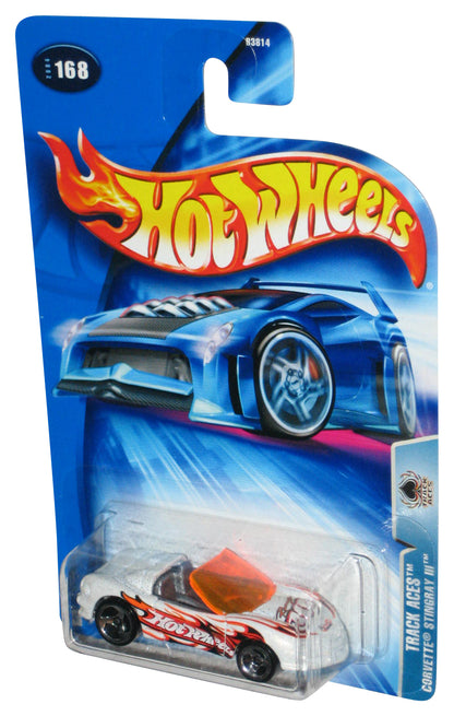 Hot Wheels Track Aces (2004) White Corvette Stingray III Toy Car #168