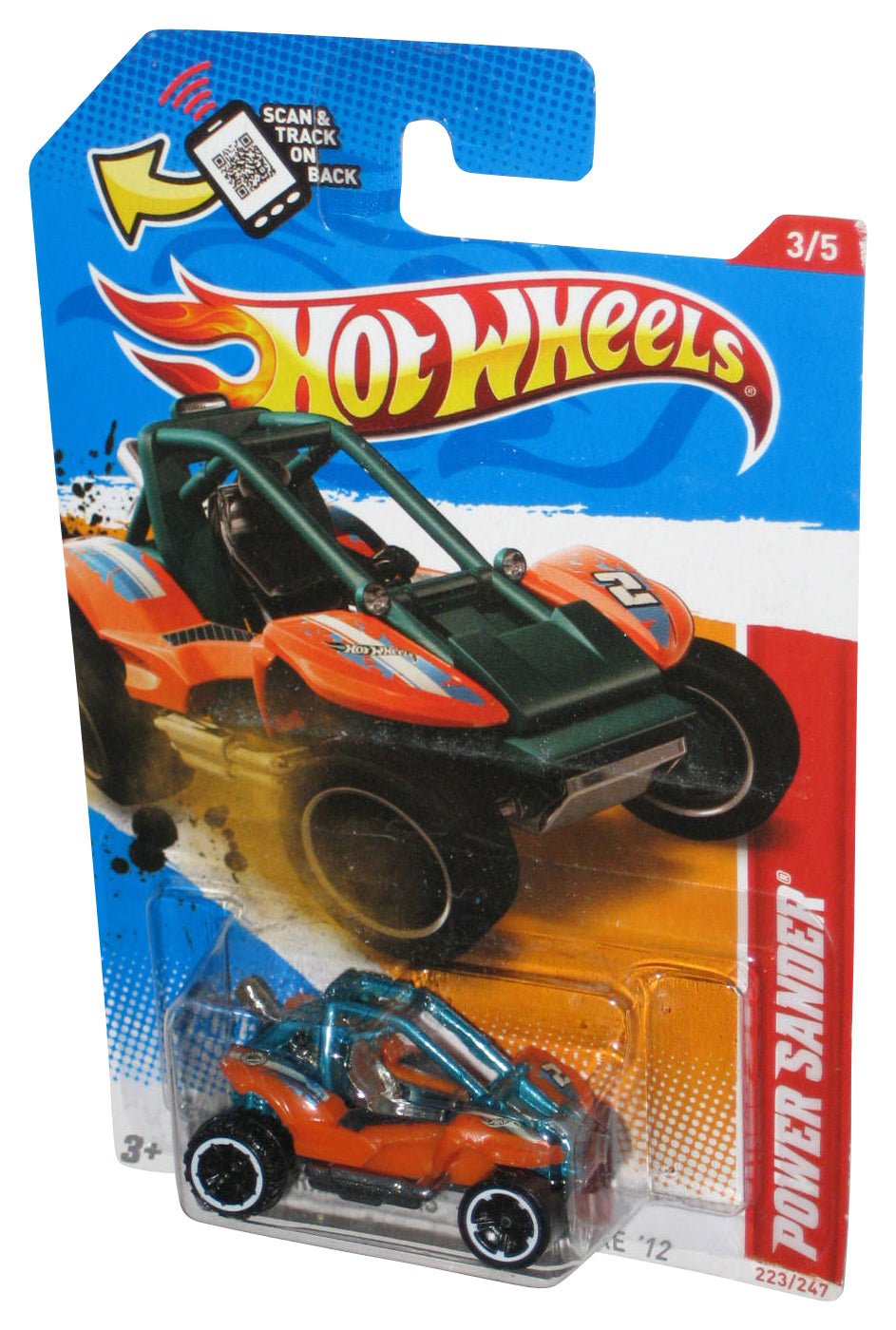 Hot Wheels Thrill Racers Earthquake '12 Blue & Orange Power Sander Toy Car 223/247