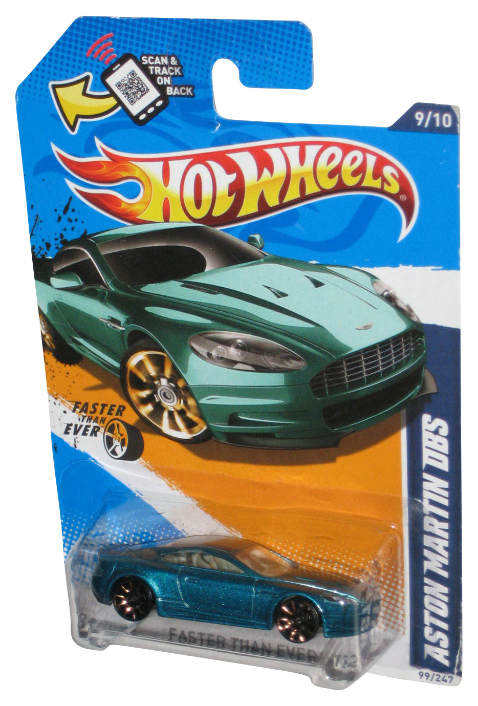 Hot Wheels Faster Than Ever '12 (2011) Blue Teal Aston Martin DBS Car 99/247